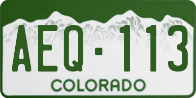 CO license plate AEQ113
