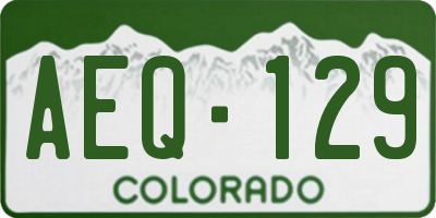 CO license plate AEQ129