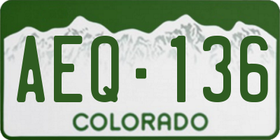 CO license plate AEQ136