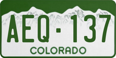 CO license plate AEQ137