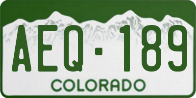 CO license plate AEQ189