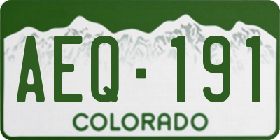 CO license plate AEQ191