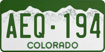 CO license plate AEQ194