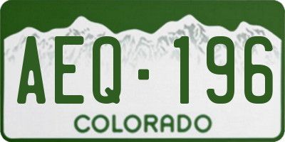 CO license plate AEQ196