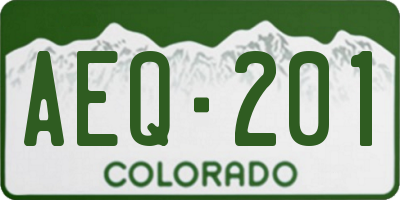 CO license plate AEQ201
