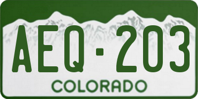 CO license plate AEQ203