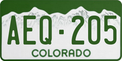 CO license plate AEQ205