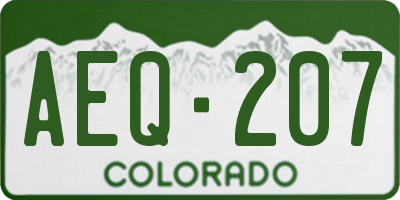 CO license plate AEQ207