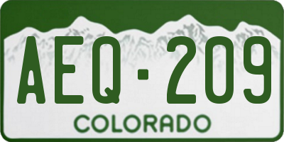 CO license plate AEQ209