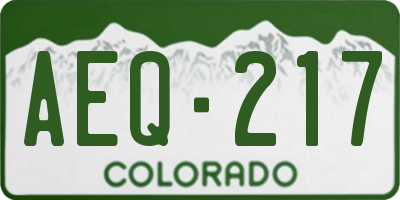CO license plate AEQ217
