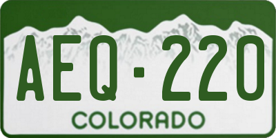 CO license plate AEQ220