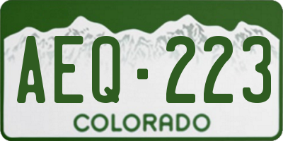CO license plate AEQ223