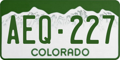 CO license plate AEQ227