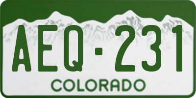 CO license plate AEQ231
