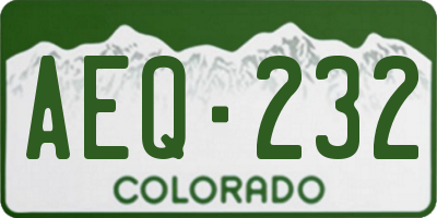 CO license plate AEQ232
