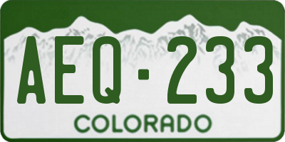 CO license plate AEQ233