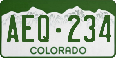 CO license plate AEQ234
