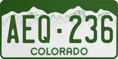 CO license plate AEQ236