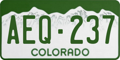 CO license plate AEQ237