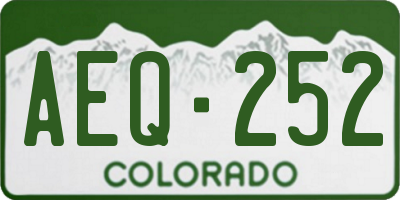 CO license plate AEQ252