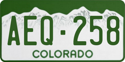 CO license plate AEQ258