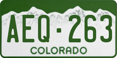 CO license plate AEQ263