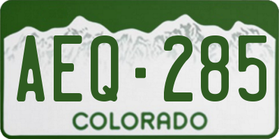 CO license plate AEQ285