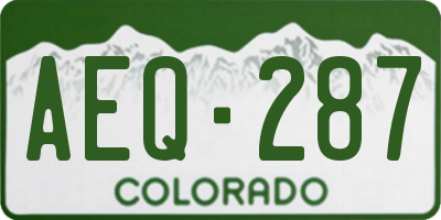 CO license plate AEQ287