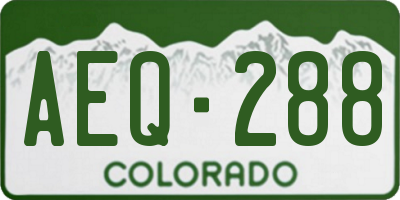 CO license plate AEQ288