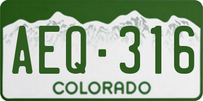 CO license plate AEQ316