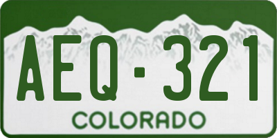 CO license plate AEQ321