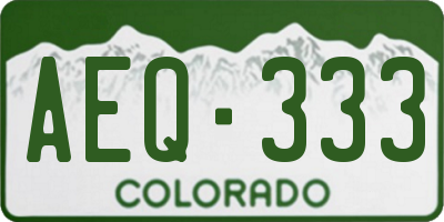CO license plate AEQ333