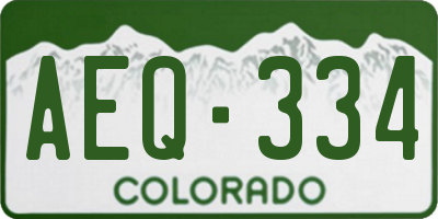 CO license plate AEQ334