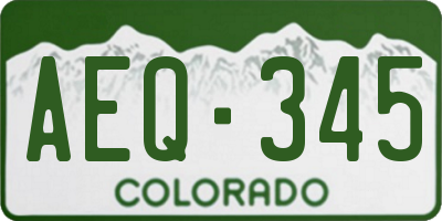 CO license plate AEQ345