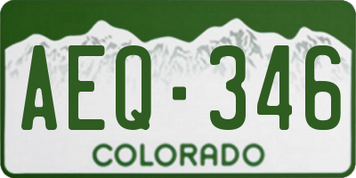 CO license plate AEQ346