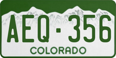 CO license plate AEQ356