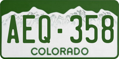 CO license plate AEQ358