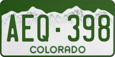 CO license plate AEQ398