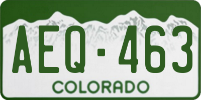 CO license plate AEQ463