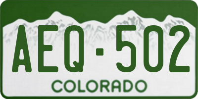 CO license plate AEQ502