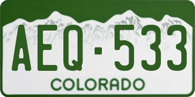 CO license plate AEQ533