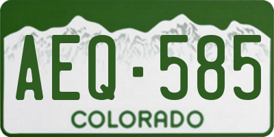 CO license plate AEQ585