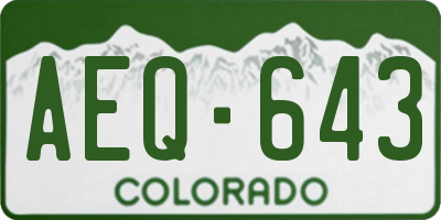 CO license plate AEQ643
