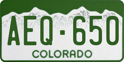 CO license plate AEQ650