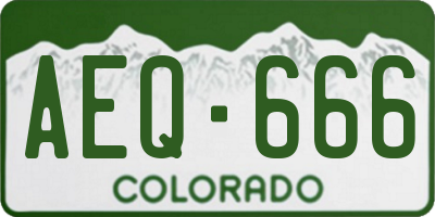CO license plate AEQ666