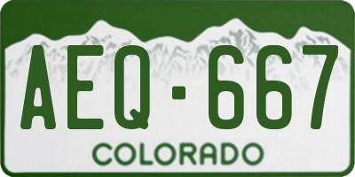 CO license plate AEQ667