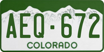 CO license plate AEQ672