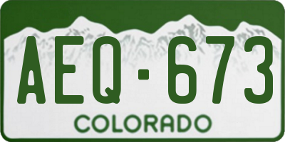 CO license plate AEQ673