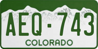 CO license plate AEQ743
