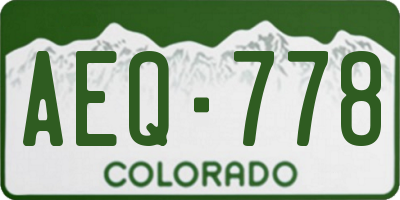 CO license plate AEQ778